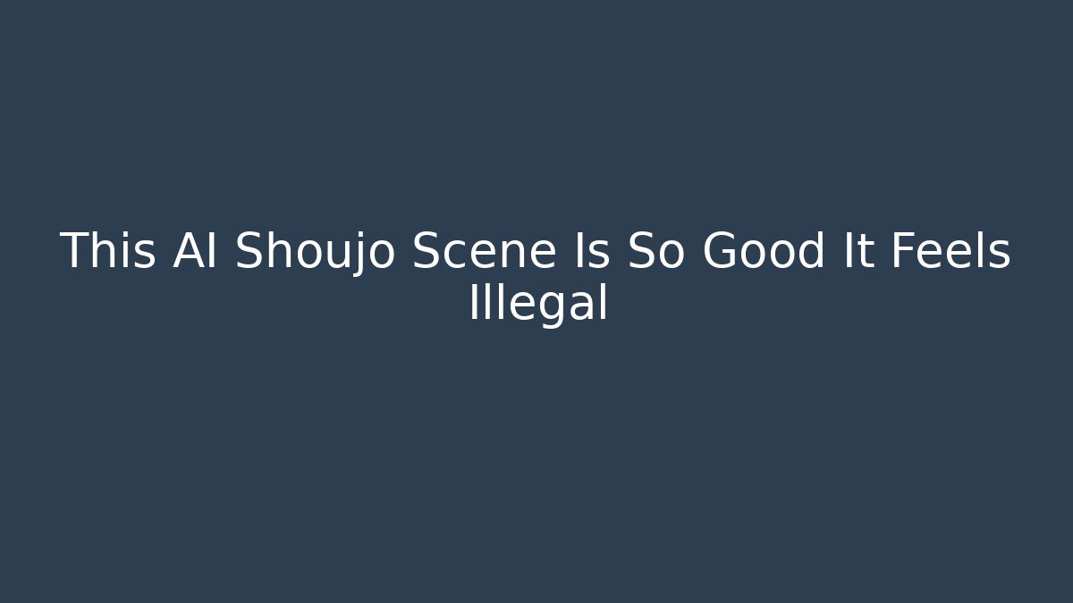 This AI Shoujo Scene Is So Good It Feels Illegal