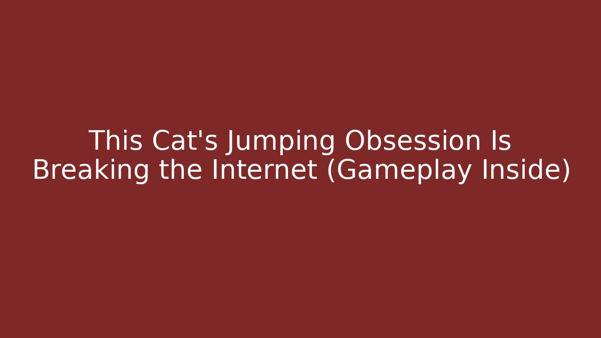 This Cat’s Jumping Obsession Is Breaking the Internet (Gameplay Inside)