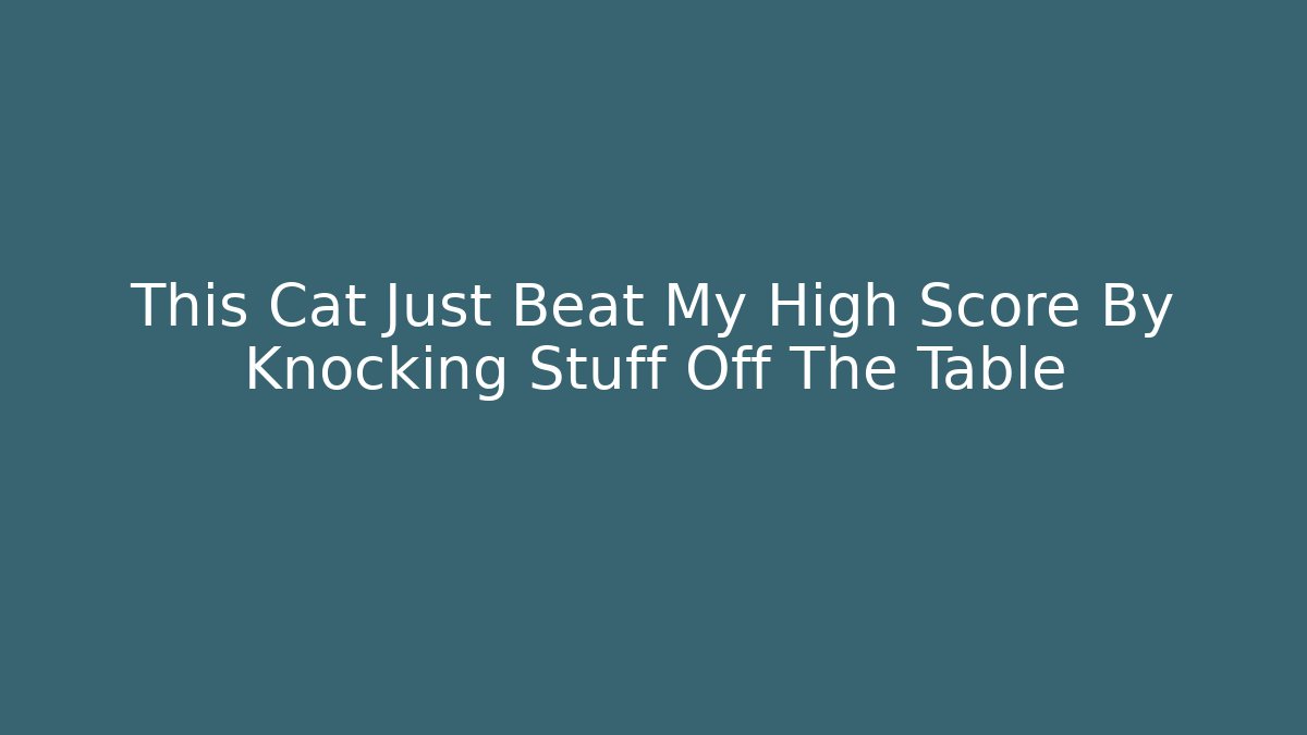 This Cat Just Beat My High Score By Knocking Stuff Off The Table