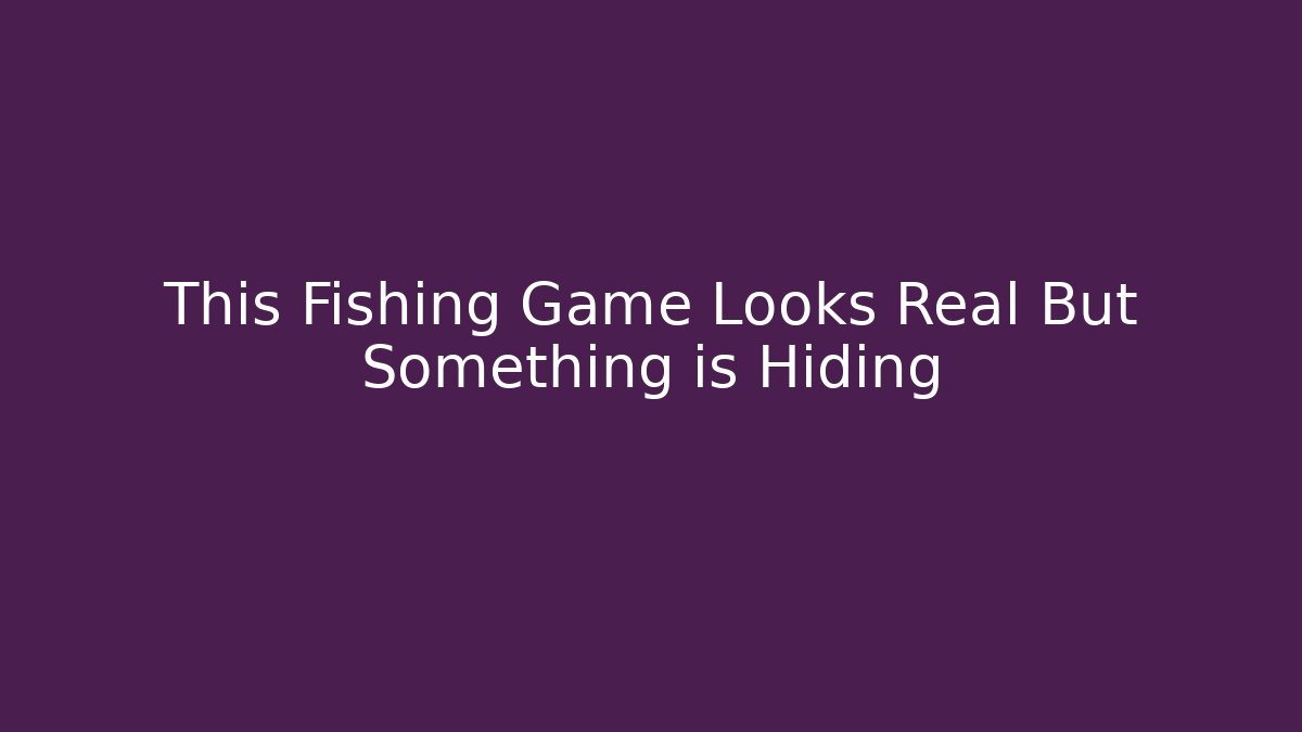 This Fishing Game Looks Real But Something is Hiding - Andrea Zevedo