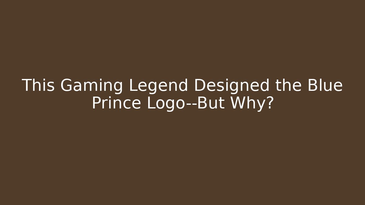 This Gaming Legend Designed the Blue Prince Logo—But Why?