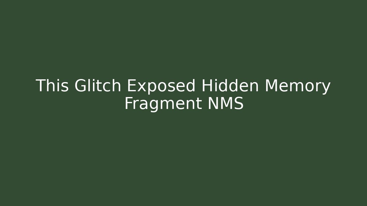 This Glitch Exposed Hidden Memory Fragment NMS - Andrea Zevedo