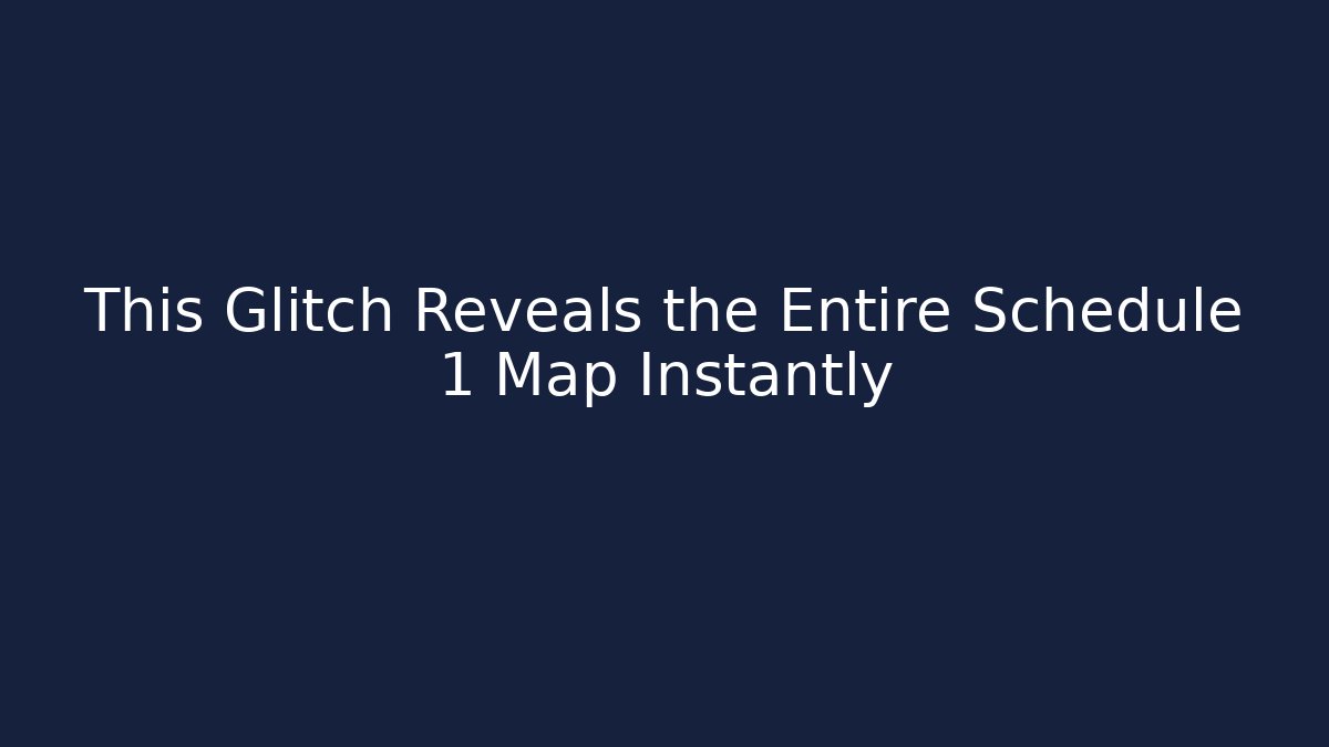 This Glitch Reveals the Entire Schedule 1 Map Instantly