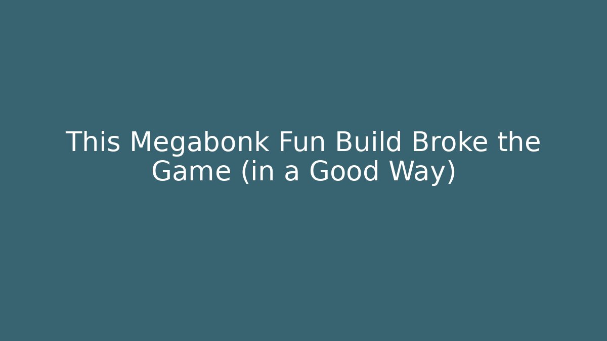 This Megabonk Fun Build Broke the Game (in a Good Way)