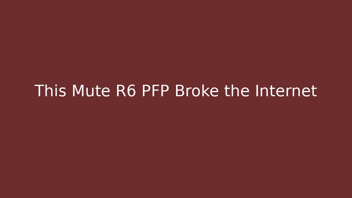 This Mute R6 PFP Broke the Internet
