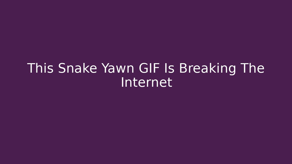 This Snake Yawn GIF Is Breaking The Internet