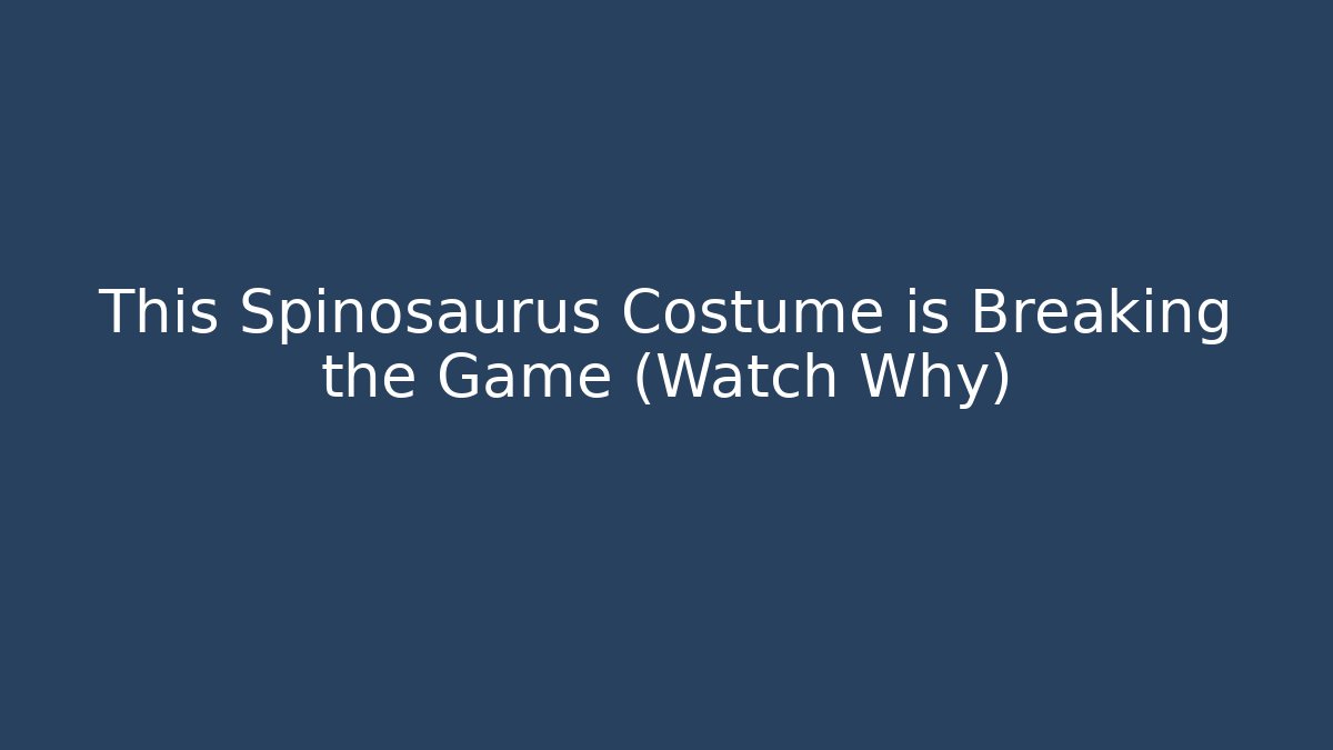 This Spinosaurus Costume is Breaking the Game (Watch Why)
