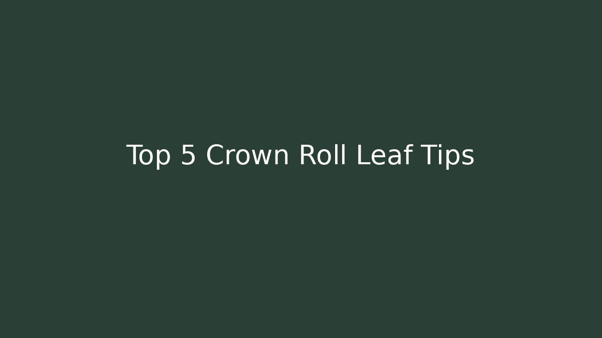 Top 5 Crown Roll Leaf Tips - Andrea Zevedo