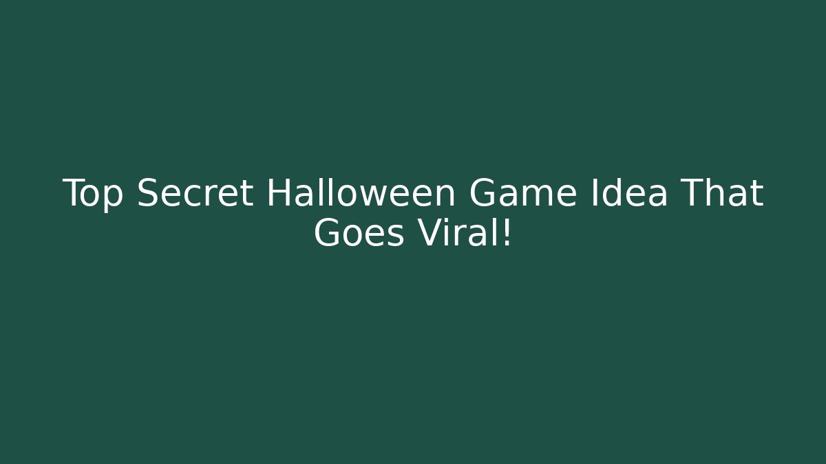 Top Secret Halloween Game Idea That Goes Viral!