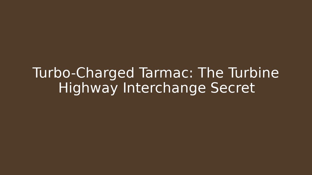 Turbo-Charged Tarmac: The Turbine Highway Interchange Secret
