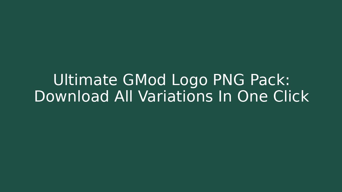 Ultimate GMod Logo PNG Pack: Download All Variations In One Click - Andrea Zevedo