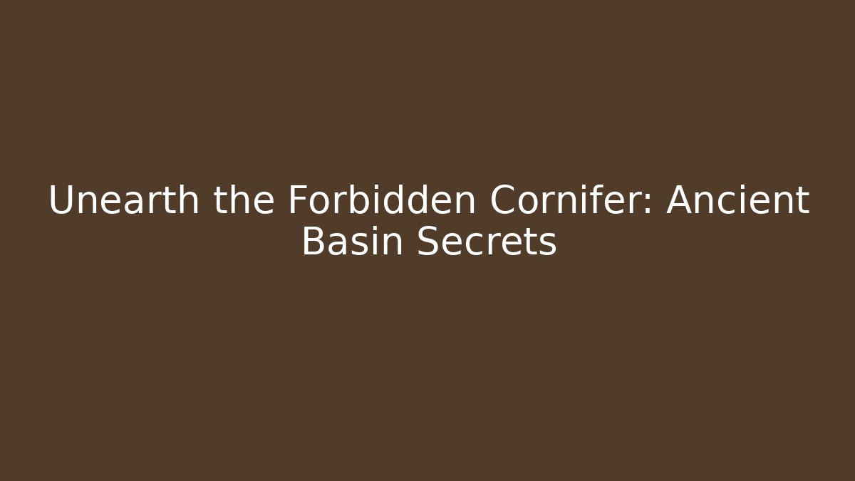 Unearth the Forbidden Cornifer: Ancient Basin Secrets