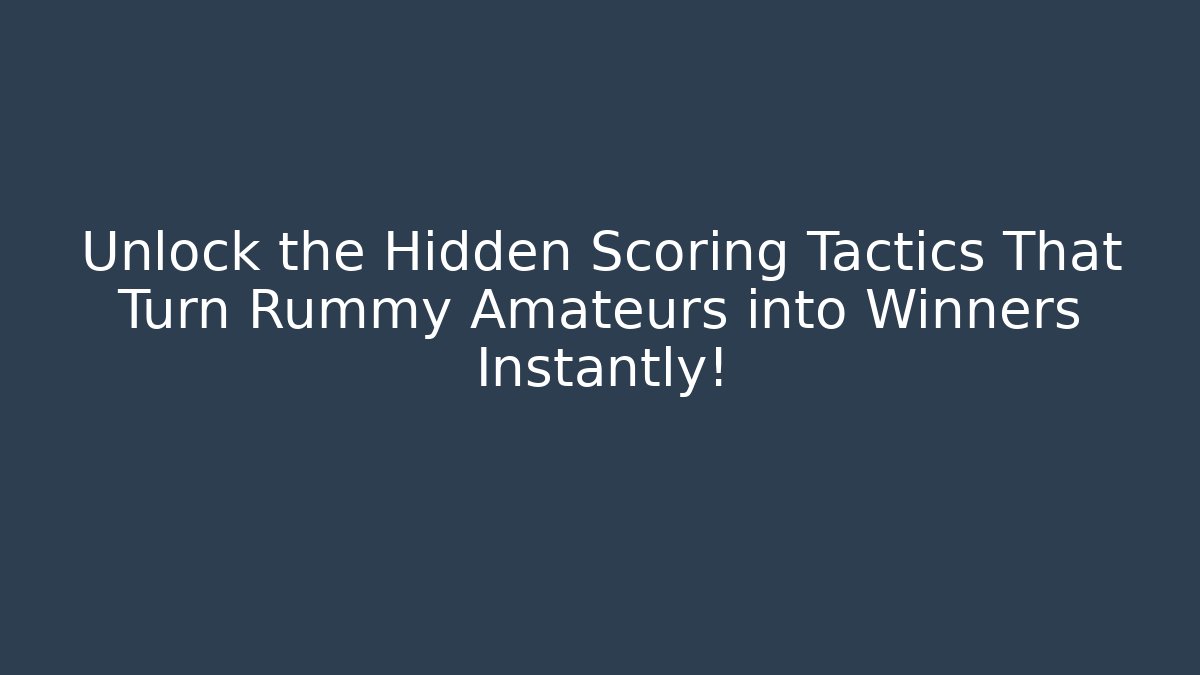 Unlock the Hidden Scoring Tactics That Turn Rummy Amateurs into Winners Instantly!