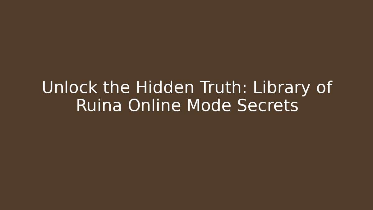 Unlock the Hidden Truth: Library of Ruina Online Mode Secrets