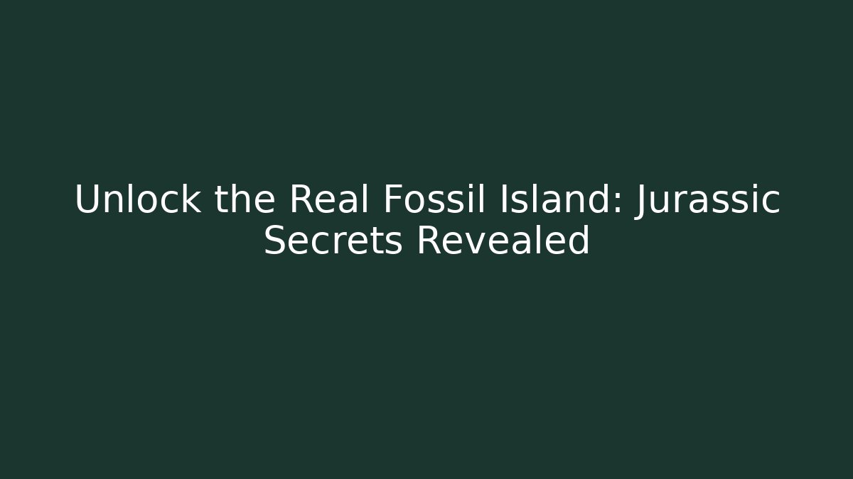 Unlock the Real Fossil Island: Jurassic Secrets Revealed