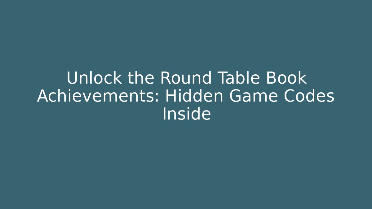 Unlock the Round Table Book Achievements: Hidden Game Codes Inside