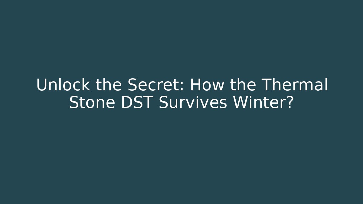 Unlock the Secret: How the Thermal Stone DST Survives Winter?