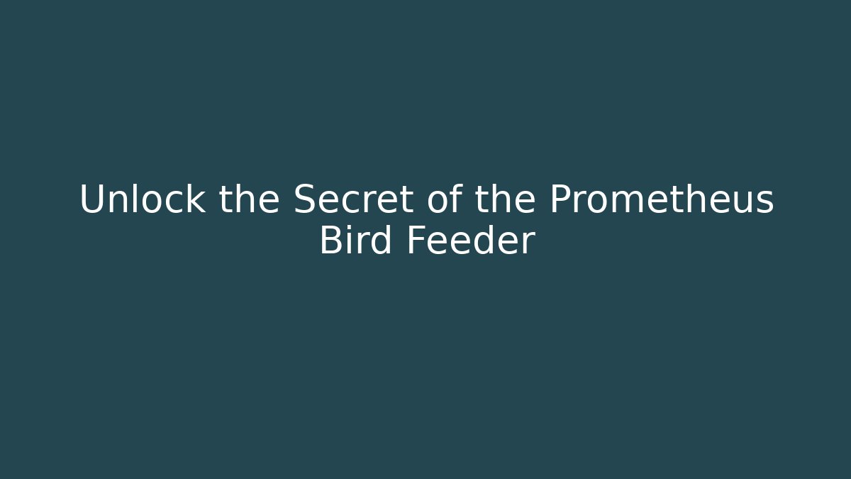 Unlock the Secret of the Prometheus Bird Feeder