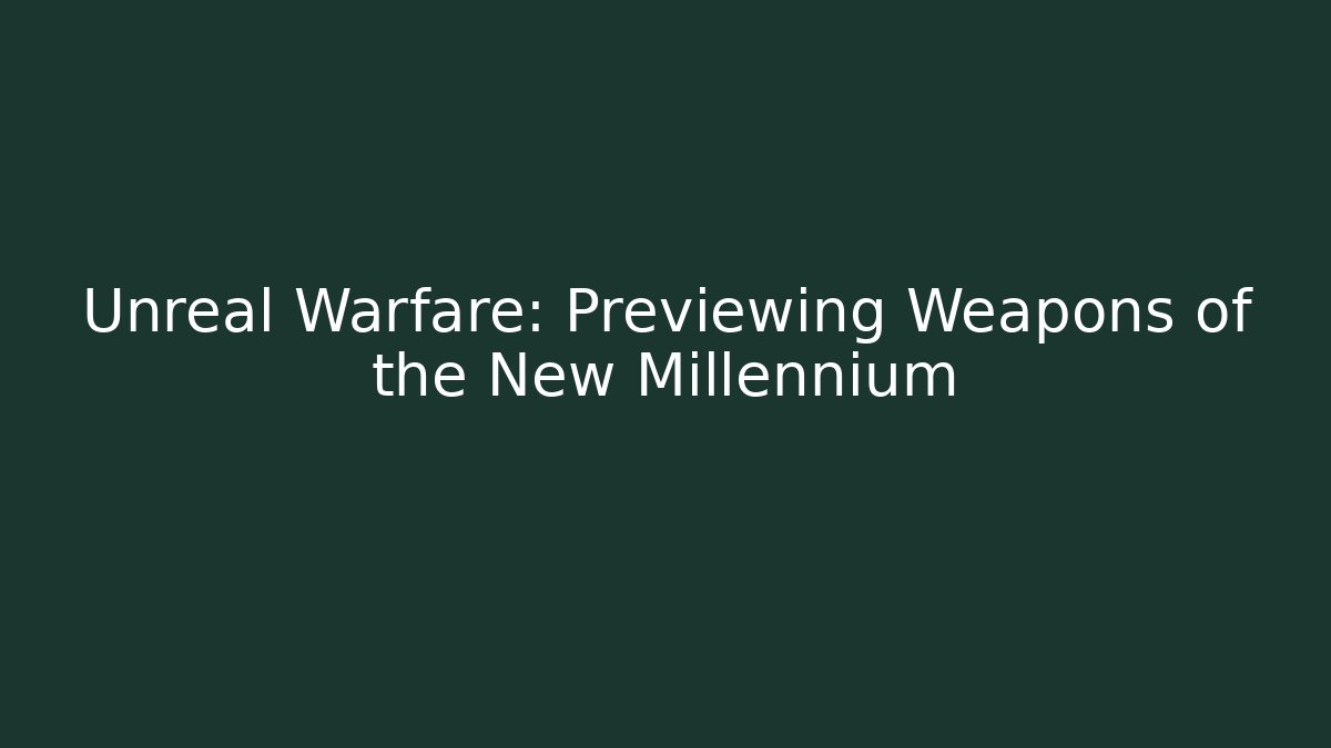 Unreal Warfare: Previewing Weapons of the New Millennium