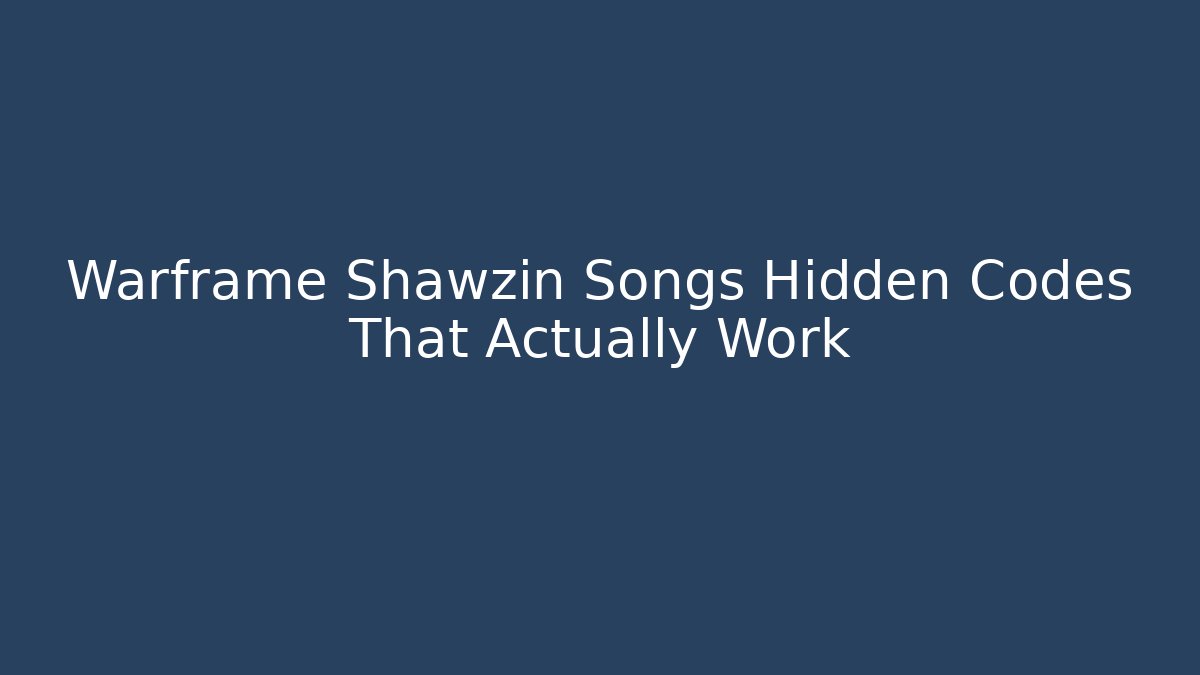 Warframe Shawzin Songs Hidden Codes That Actually Work