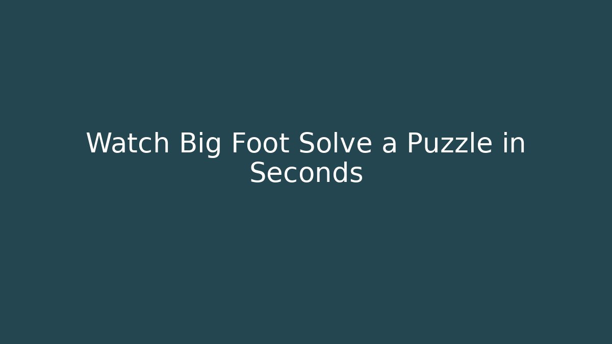 Watch Big Foot Solve a Puzzle in Seconds