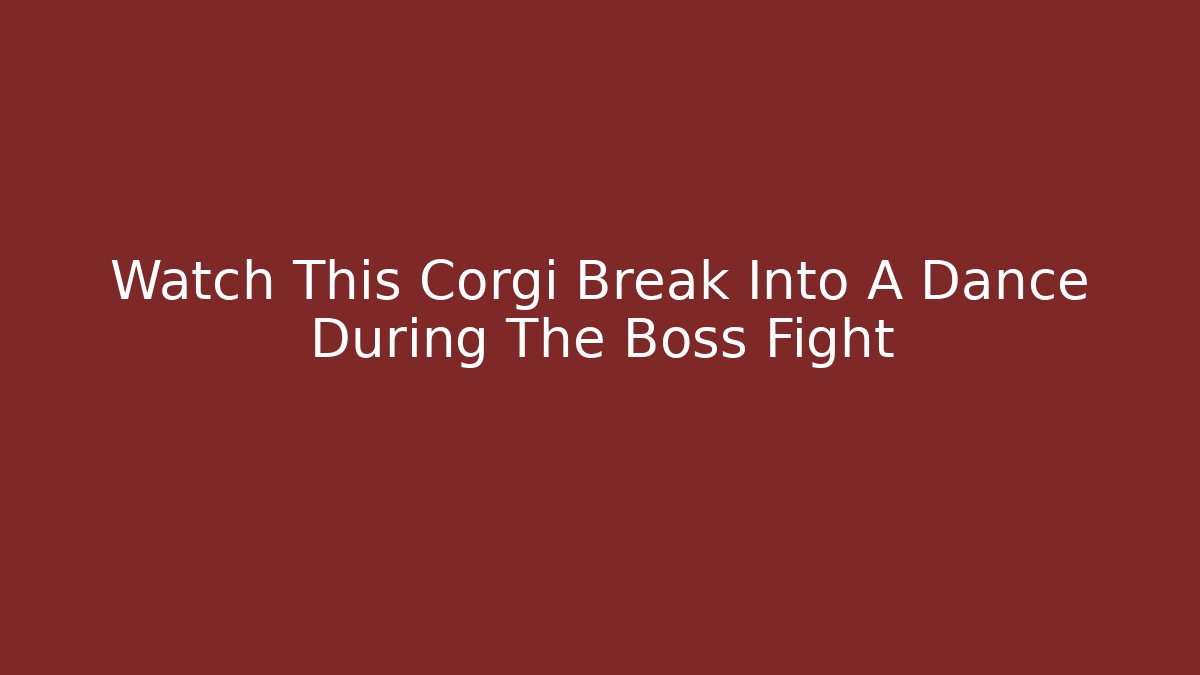 Watch This Corgi Break Into A Dance During The Boss Fight
