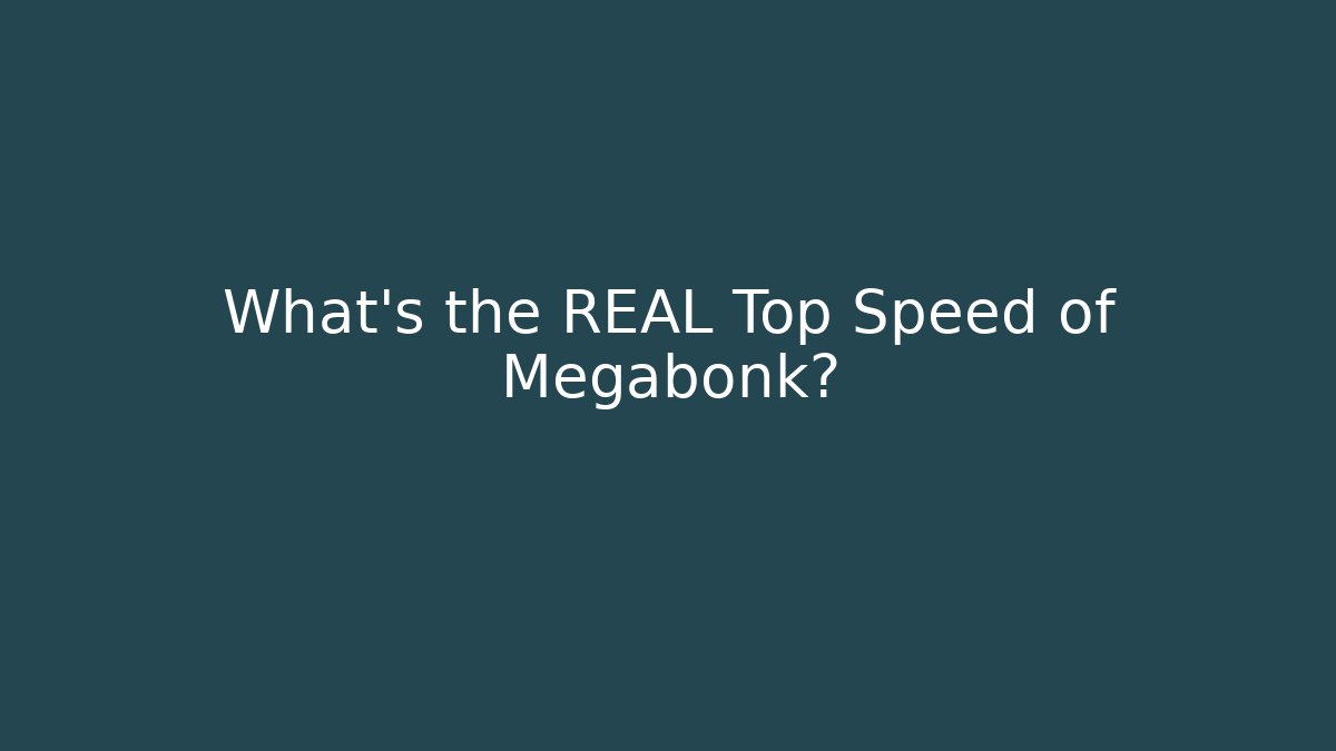 What's the REAL Top Speed of Megabonk?