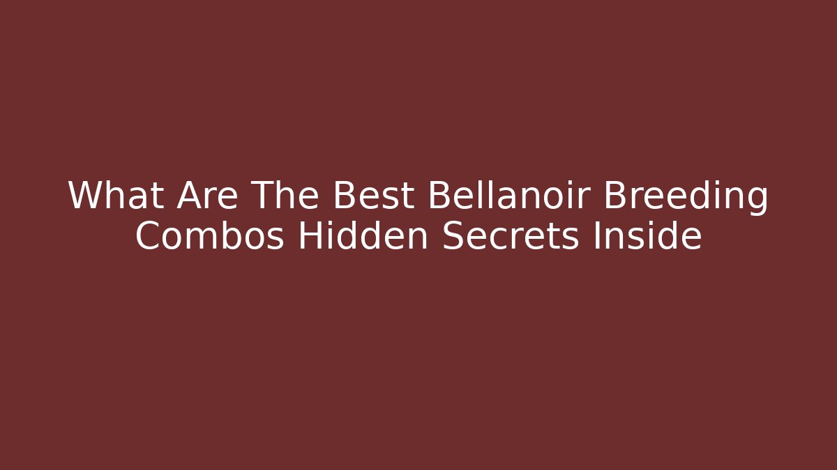 What Are The Best Bellanoir Breeding Combos Hidden Secrets Inside