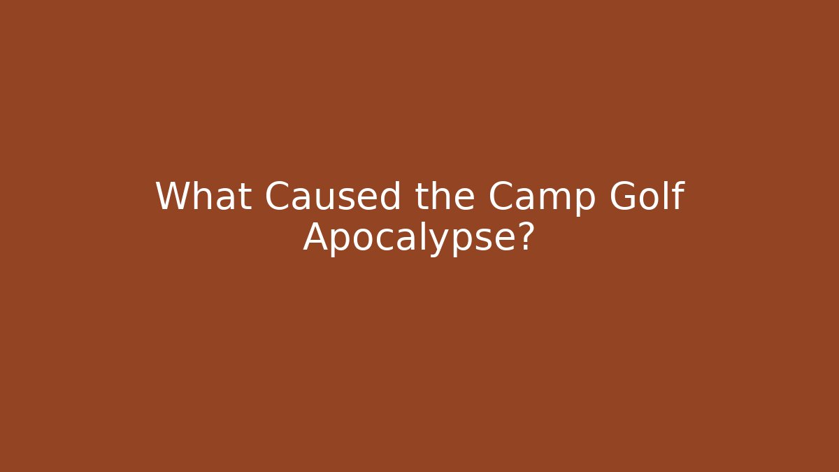 What Caused the Camp Golf Apocalypse?