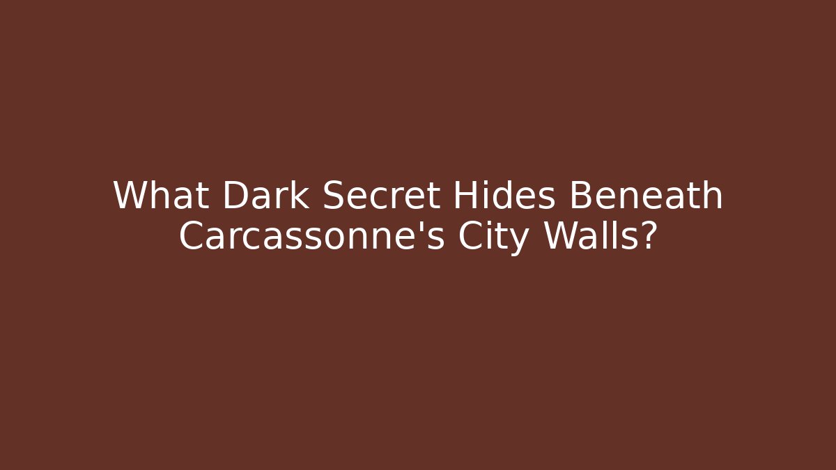What Dark Secret Hides Beneath Carcassonne's City Walls?