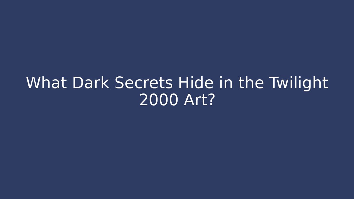 What Dark Secrets Hide in the Twilight 2000 Art?