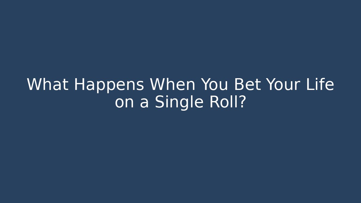What Happens When You Bet Your Life on a Single Roll?