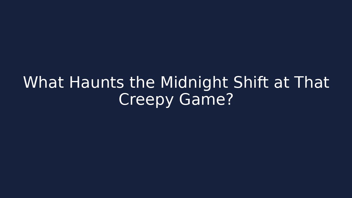 What Haunts the Midnight Shift at That Creepy Game?