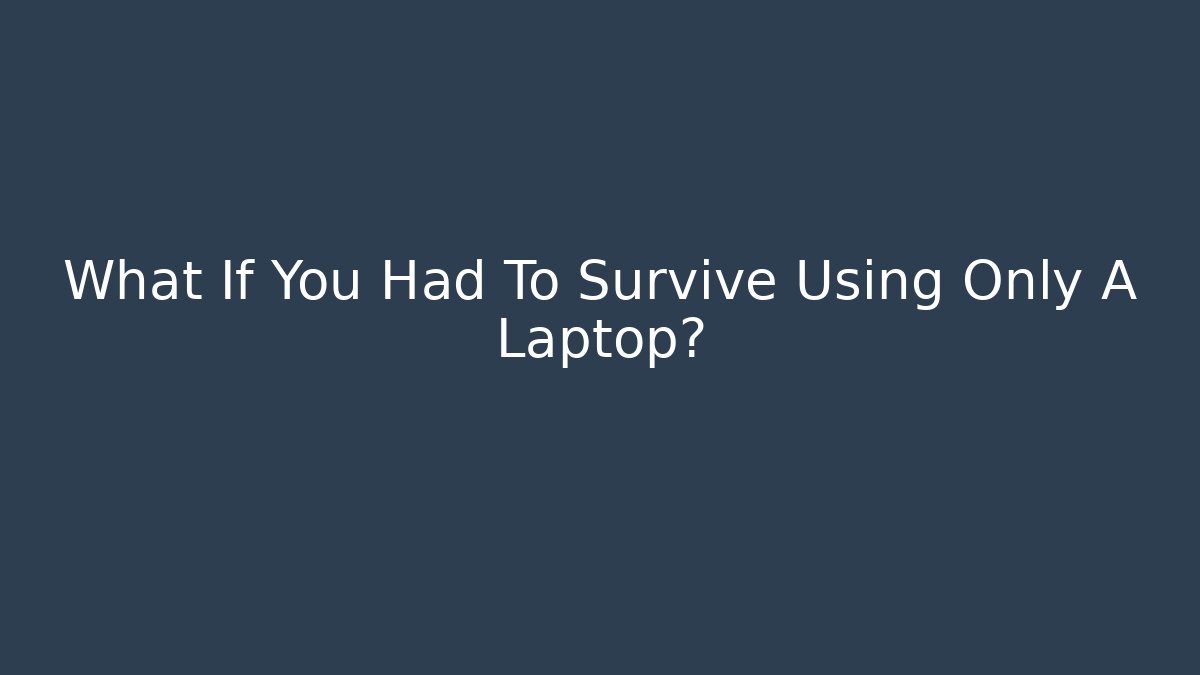 What If You Had To Survive Using Only A Laptop?