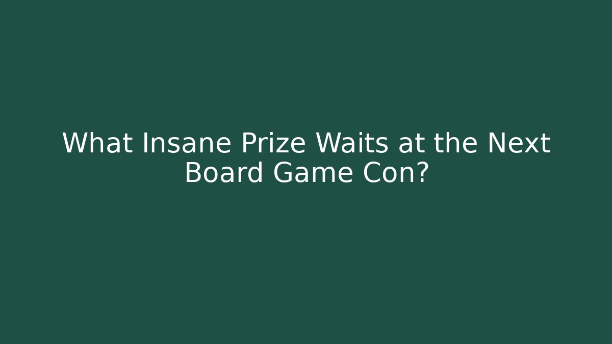 What Insane Prize Waits at the Next Board Game Con?