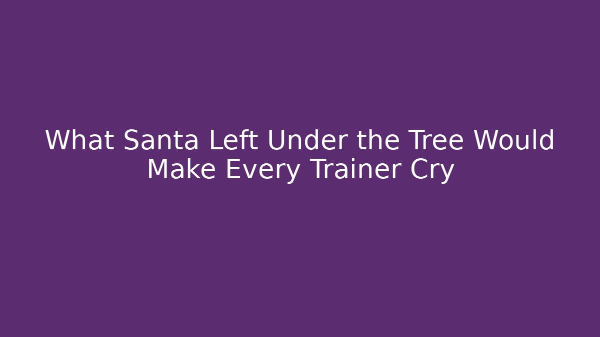What Santa Left Under the Tree Would Make Every Trainer Cry