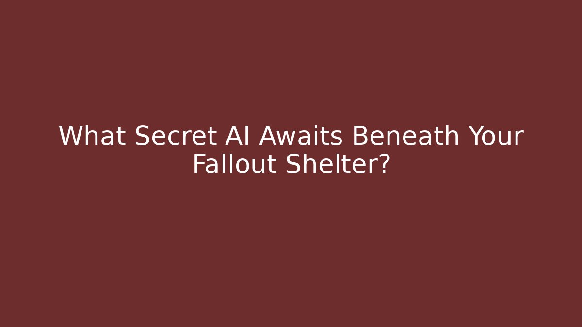 What Secret AI Awaits Beneath Your Fallout Shelter?