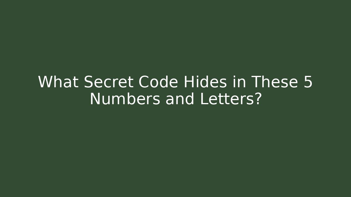 What Secret Code Hides in These 5 Numbers and Letters?