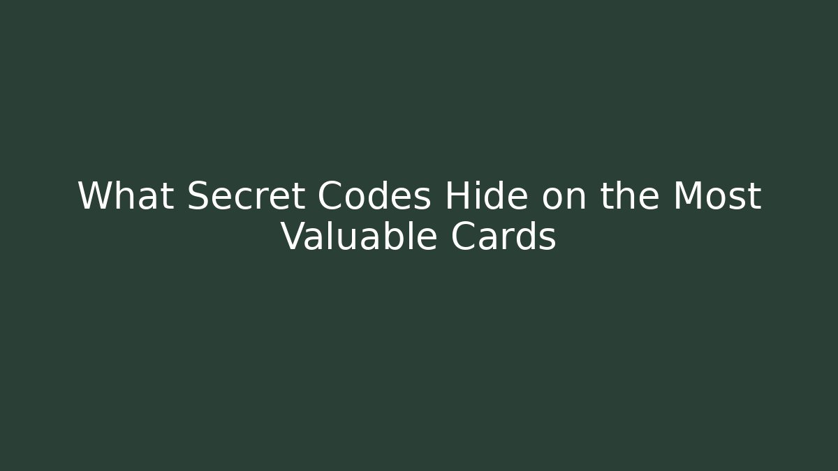 What Secret Codes Hide on the Most Valuable Cards