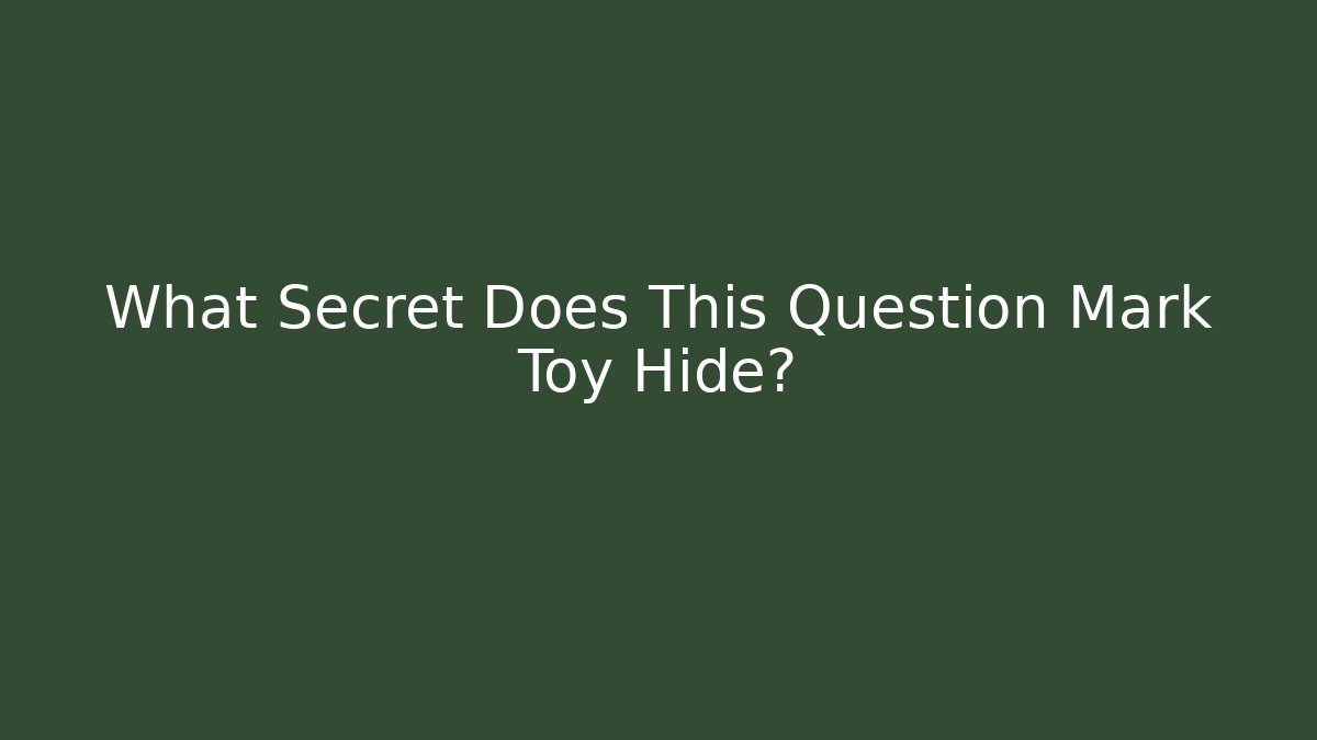 What Secret Does This Question Mark Toy Hide?