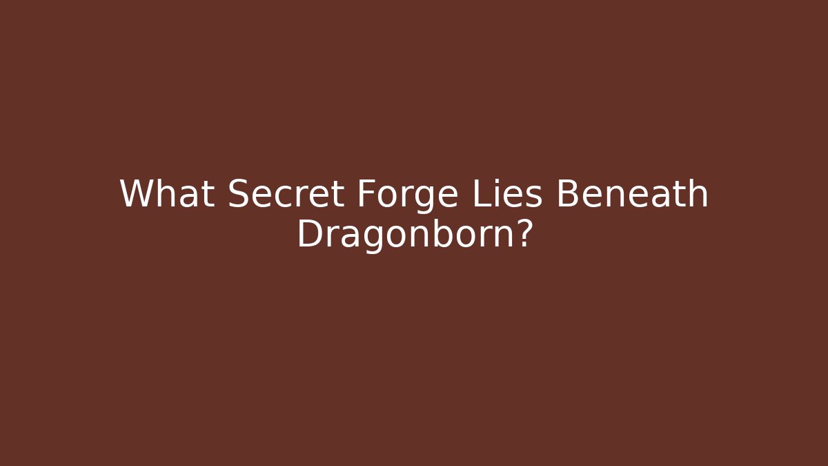 What Secret Forge Lies Beneath Dragonborn?