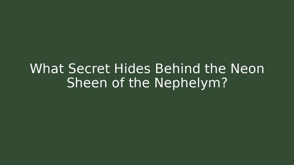 What Secret Hides Behind the Neon Sheen of the Nephelym?