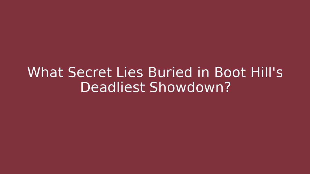 What Secret Lies Buried in Boot Hill's Deadliest Showdown?