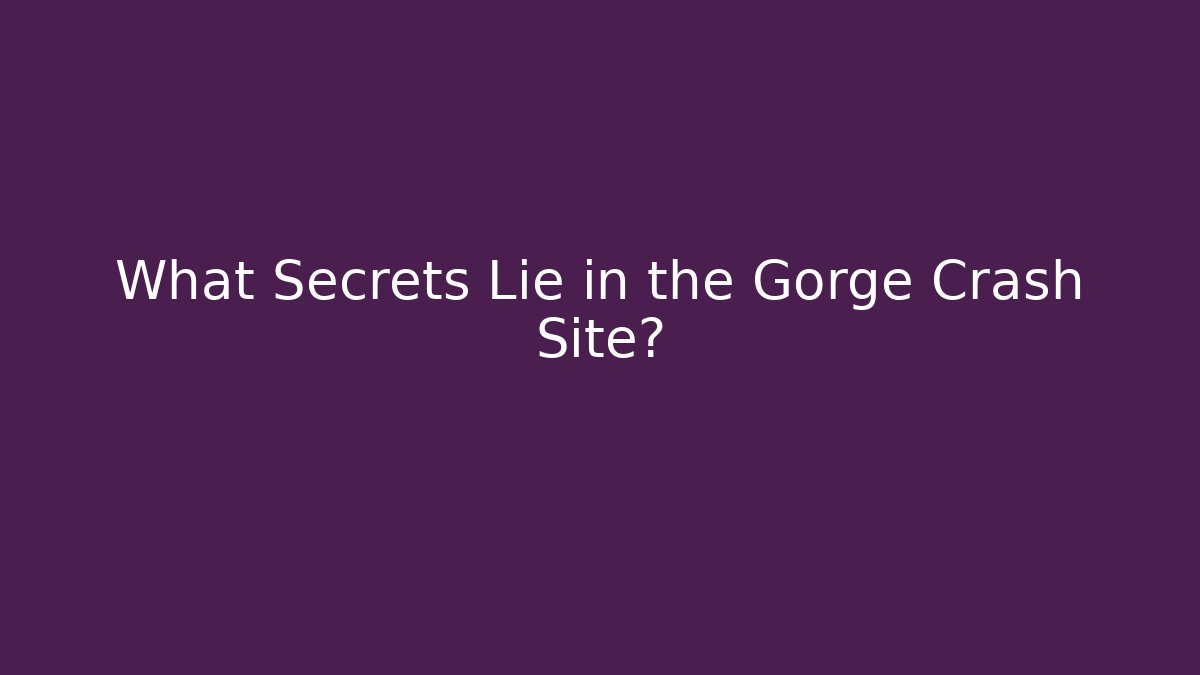What Secrets Lie in the Gorge Crash Site?