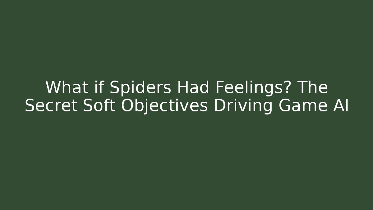 What if Spiders Had Feelings? The Secret Soft Objectives Driving Game AI