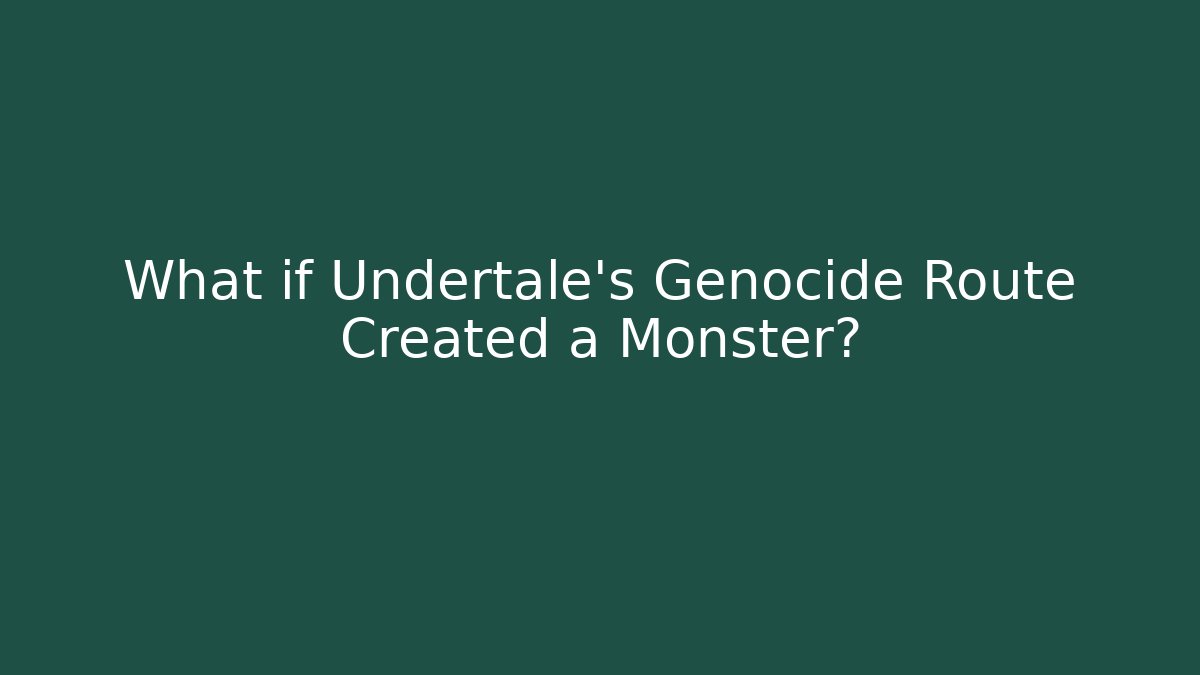 What if Undertale's Genocide Route Created a Monster?