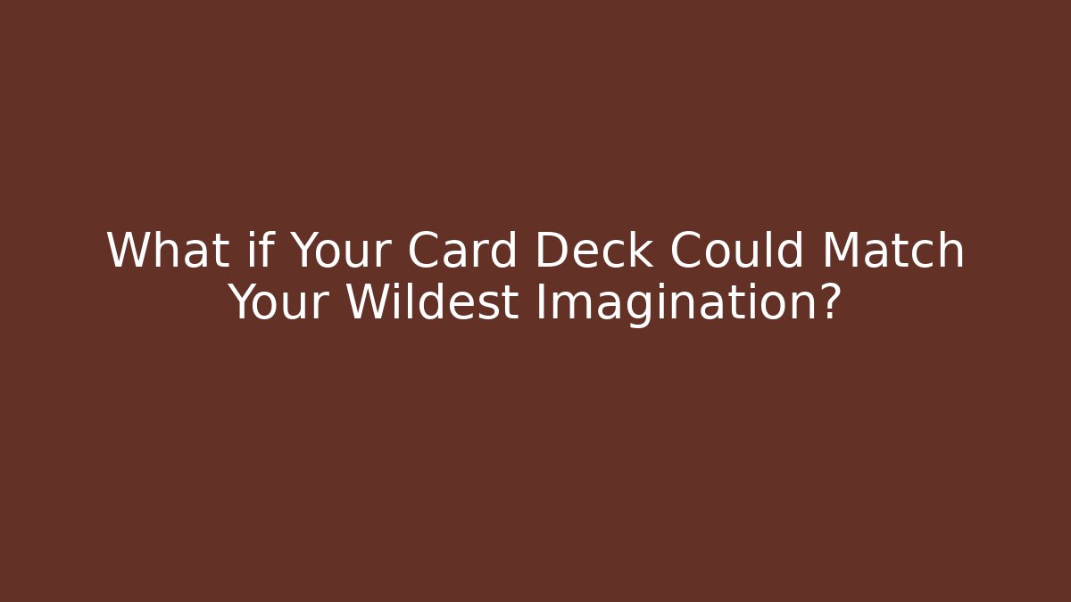 What if Your Card Deck Could Match Your Wildest Imagination?