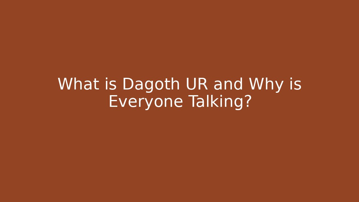What is Dagoth UR and Why is Everyone Talking?