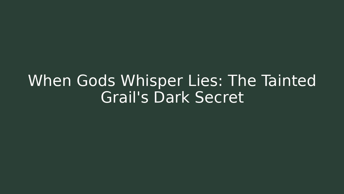 When Gods Whisper Lies: The Tainted Grail’s Dark Secret