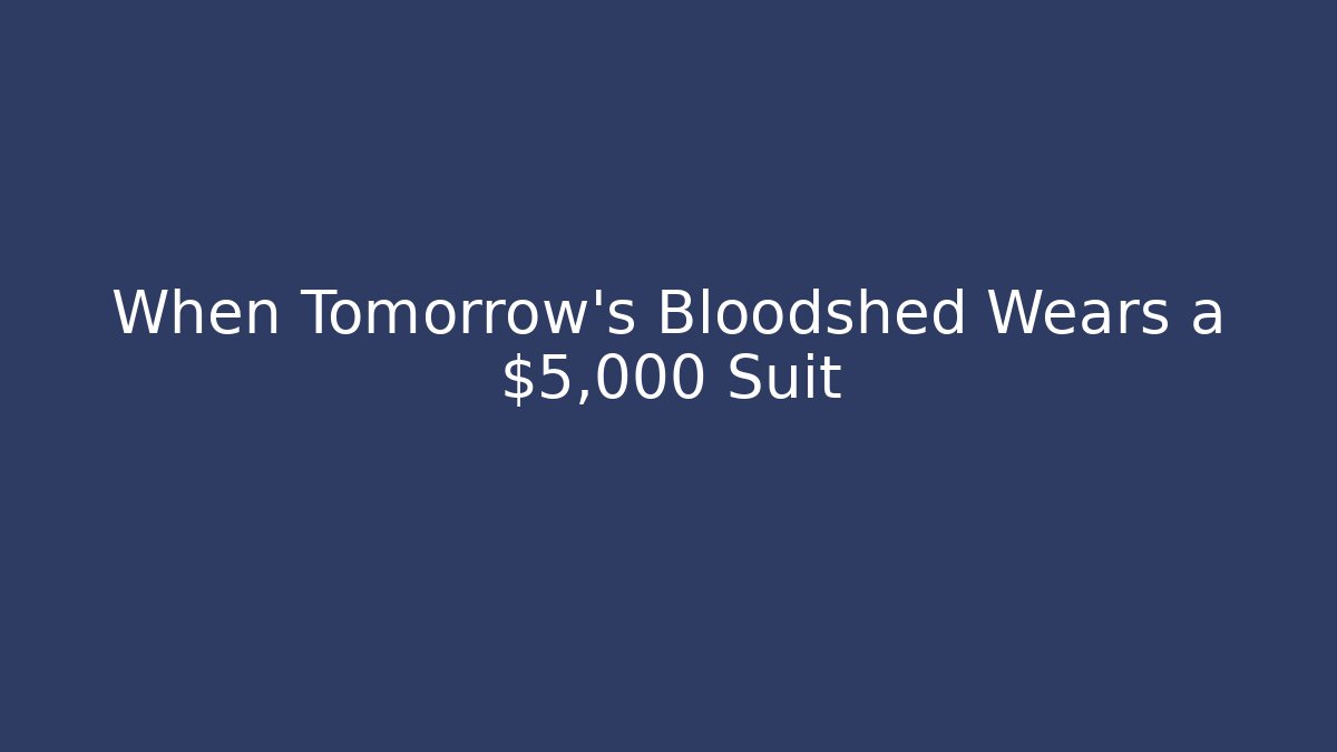 When Tomorrow's Bloodshed Wears a $5,000 Suit